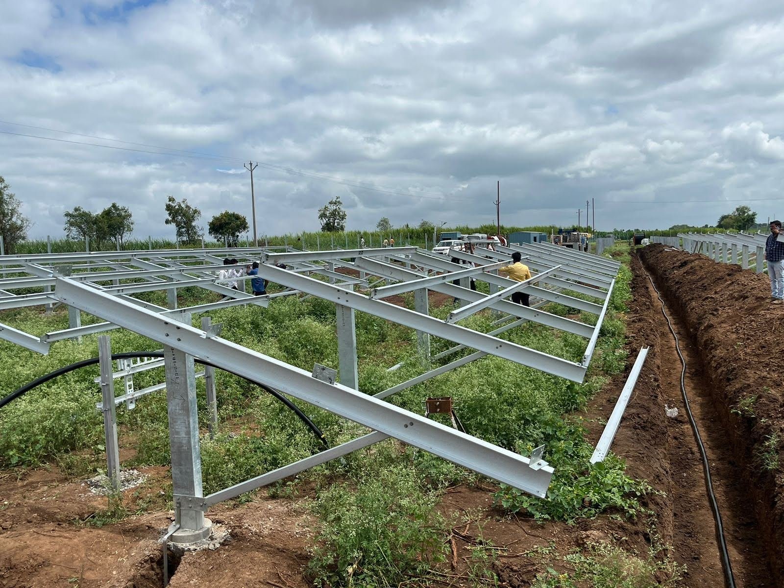 Solar panel array at the Murum Awaada solar farm